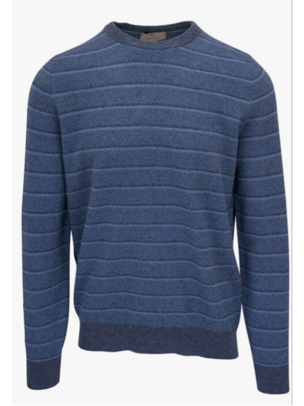 NEW Canali Navy Tonal Striped Crewneck Sweater M $575